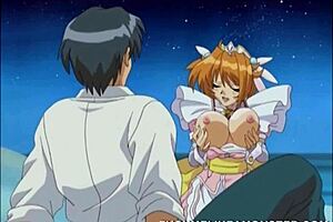 does the big titty anime babe get her pussy licked?