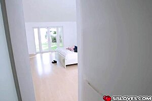 Stepbrother Helps Nadya Nabokova Strip And Ride Monster Cock