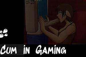 Tomboy Love in Hot Forge: Risky Public Blowjob Under Table!