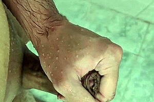 Jerking off deliciously in shower, feeling amazing! 😍