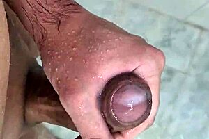 Jerking off deliciously in shower, feeling amazing! 😍