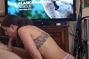 Teen girlfriend teases and sucks cock just to pay her rent