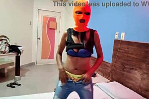 My Heart Races as Brunette Stepsister Seduces Me in Masked Halloween Passion.