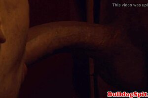 that punk priest is sucking cock and cumming in the confession booth, close up.