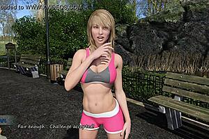 big city pleasures 9, training with sexy blonde katia... john cannot help but stare at her big boobs!