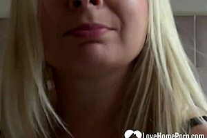 Blonde Babe Enjoys Solo Fingering Session At Home