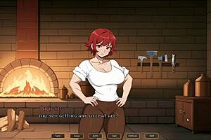 Tomboy Love in Hot Forge: Risky Public Blowjob Under Table!