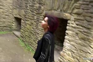 redhead latina teen gets fucked outdoor at scout69 meeting with big cock 😍