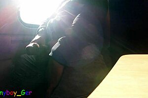 spontaneous gay jerk off with big cumshot on train