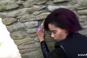 redhead latina teen gets fucked outdoor at scout69 meeting with big cock 😍