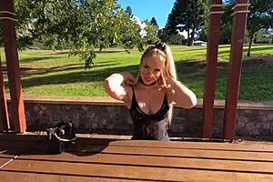 I got caught flashing with Secretcrush4k, doing risky anal squirting and a blowjob in public park!