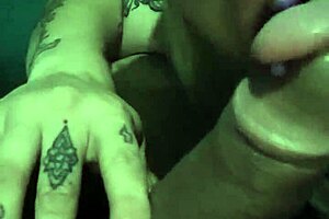 amateur friend deepthroats sloppy in thong, blonde girlfriend licks and spits