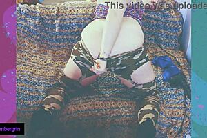 BBW Harley Quinn in cosplay masturbates with dildo for Mr J 😈