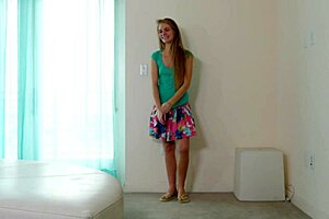 hanna's slutty undressing shocks producers with ripped clothes and monster cock