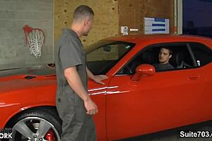 i watch the sexy gay mechanic get fucked hard in the garage with a monster cock