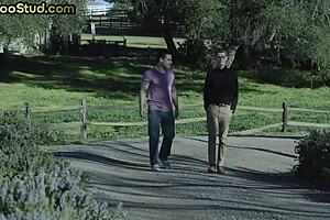 Hairy Stud Barebacked In Foot Fetish Threesome With Twinks