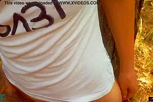 Hey, stepbrother, why are you cumming in my panties outdoors?