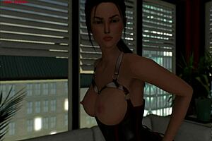 Edwina masturbates with anal toys on oiled feet