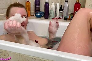 Girl Amberblushx Bathes And Boldly Fingers Big Ass Pussy To Intense Orgasm
