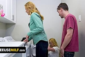 busty blonde milfs teased by pervert stud's huge cock