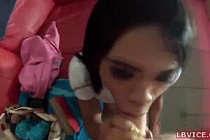ladyboy nan gives intense blowjob in bangkok!