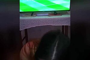 i fuck my stepsister while watching germany vs japan game, pov blowjob with latina milf homemade
