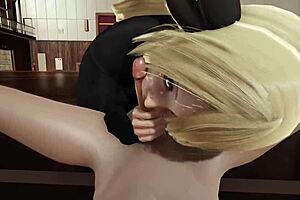 Pokemon Cynthia delivers intense blowjob in POV full movie!