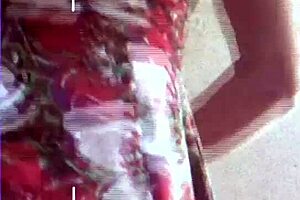 Housewife Sweeping Yard Teases with Pussy, Craving Ass Play