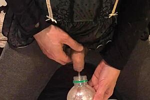 golden piss dripping from a dirty old drunk