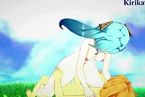 Faruzan and Layla join Aether in a steamy Genshin Impact hentai adventure.