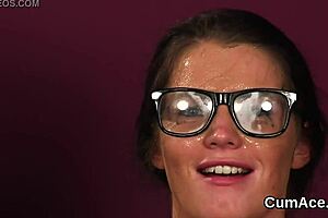 Nasty Centerfold Swallows Cumshot