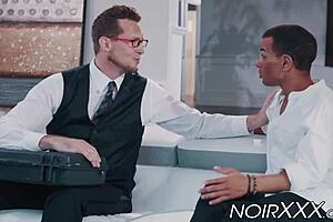 Watch this businessman anally fuck the young hunky black guy