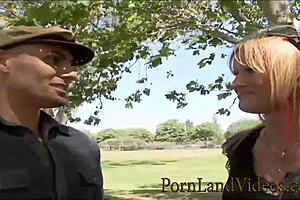 Husband can't watch blonde wife with stranger