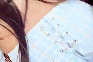 Brunette Stepdaughter Bent Over for Cock and Pussy Play