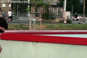 daring teen 18+ gangbang on the street 😏