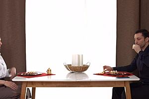 megan glock has a threesome with her boyfriend and his friend, getting deepthroated