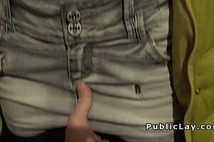 uh, babe flashing tits in public for cash, oops!