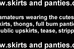 I can't keep my panties hidden in this tiny skirt, revealing upskirt tease