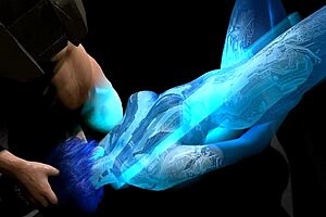 Cortana performs deepthroat blowjob on master chief