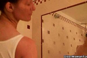 mature german moms masturbating at home 😏 big tits and hairy pussies on display