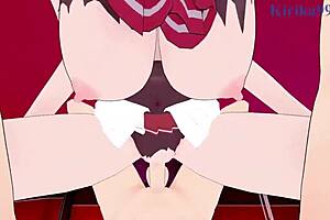 Houshou Marine and Ookami Mio Intense Hentai Sex