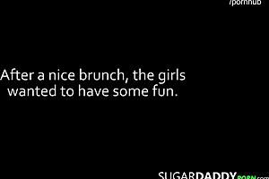 Two Hot Latinas Bent Over Doggy Fuck