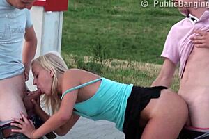 daring teen 18+ gangbang on the street 😏