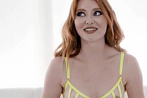 Throated - Redhead Lacy Lennon Sloppily Throat Fucked With A Monster Cock
