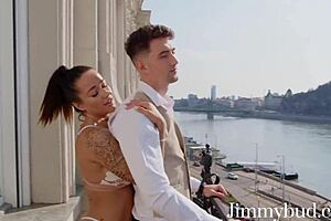 yo, Catia Soares loves flashing and sucking cock on my balcony!