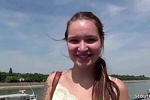 german scout bangs 19-year-old student mia in public anal