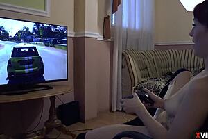 crazy girlfriend reaches orgasm with toys and fetish play