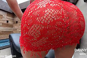 Girlfriend twerks big ass in tiny dress without panties