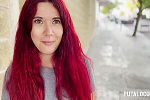 Lilly Brans, the adorable redhead, gets caught in intense bedroom sex with kissing and blowjob.