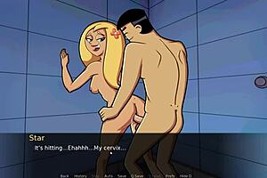 having fun bathing in the shower with amity park parody vibes